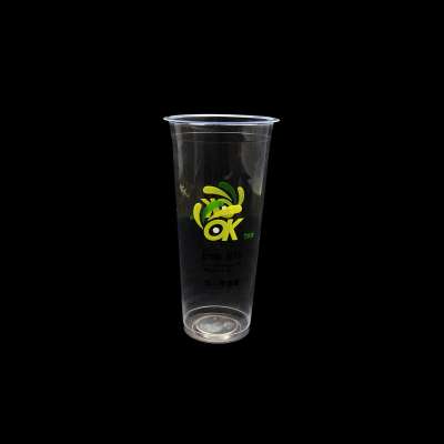 Wholesale disposable 32oz clear plastic PET cup with lid