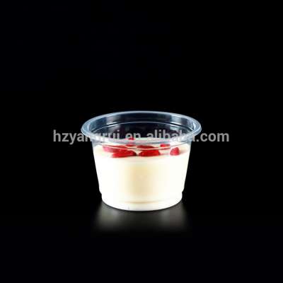 8oz PET plastic disposable ice cream cup with lid